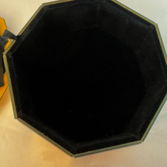 Cynthia Rowley New York Mirrored Beveled Glass Jewelry Trinket Box Golden Octago - Picture 8 of 16